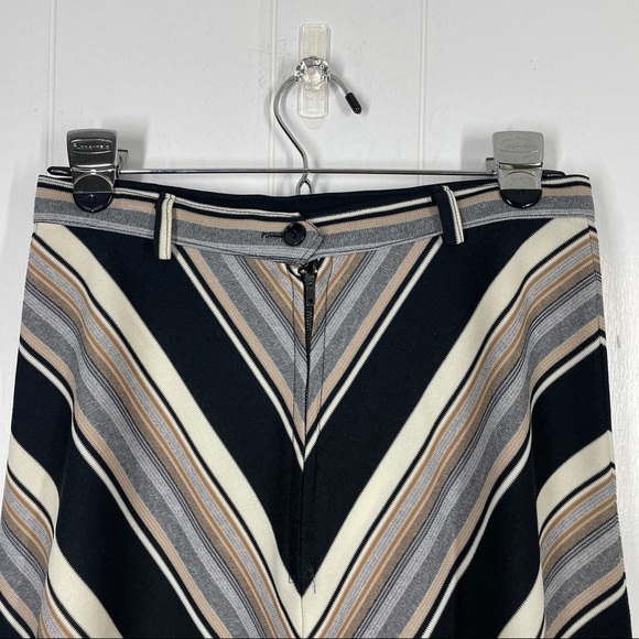 VINTAGE Black and Brown Striped Unlined Skirt Size 11/12 (XS) - Picture 4 of 9